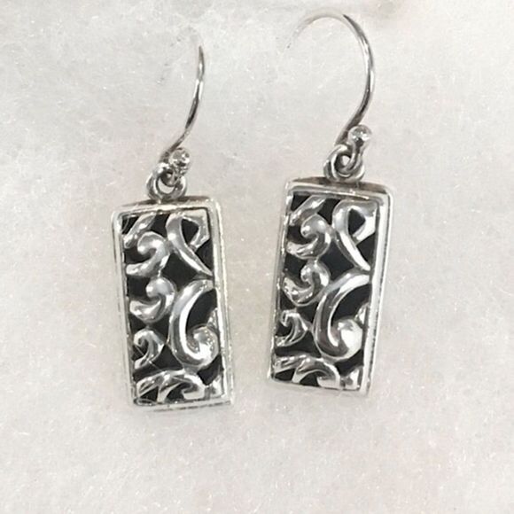 BARSE Scroll Filigree Sterling Silver 925 Drop Dangle Earrings - Picture 1 of 8